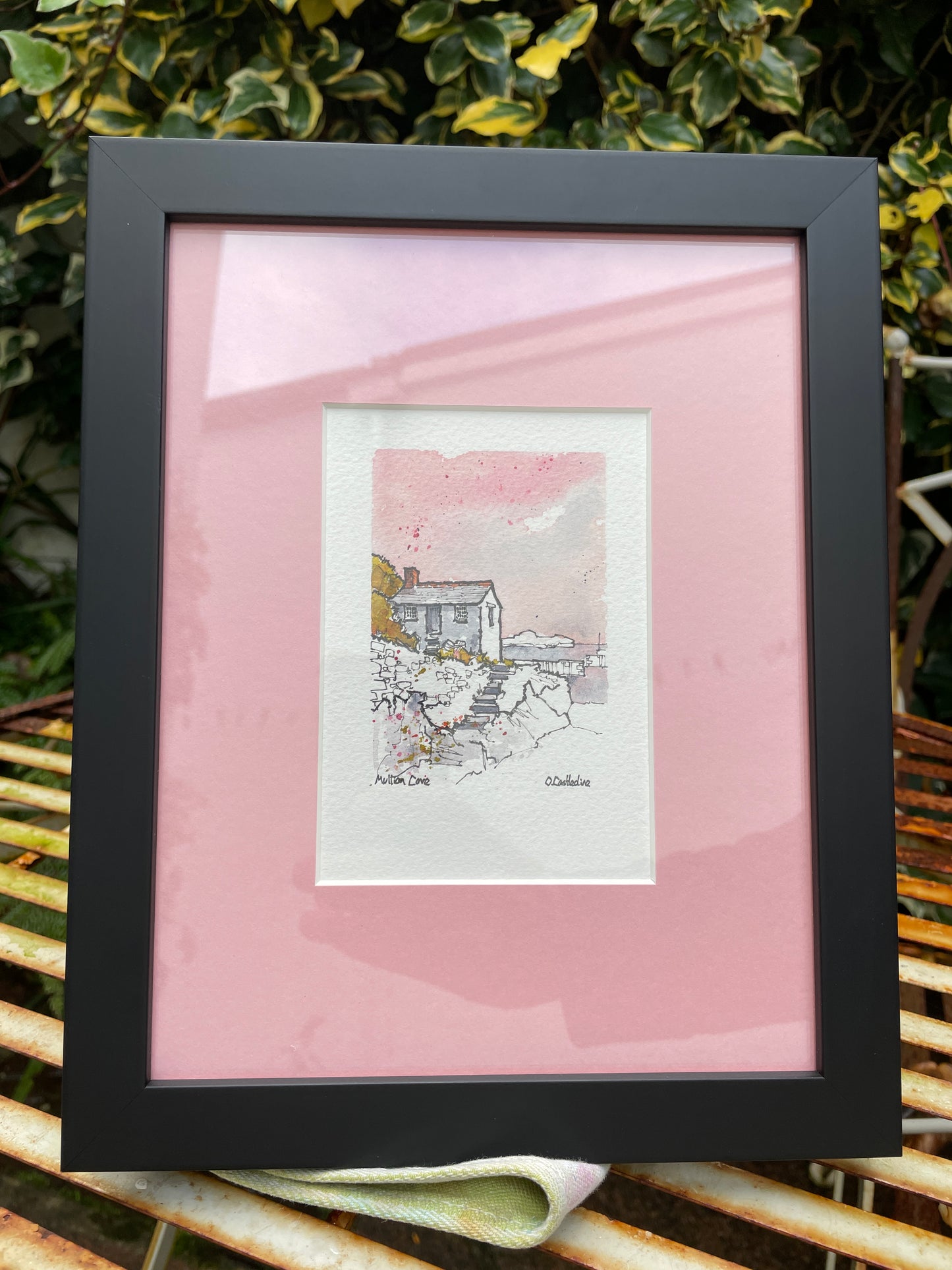 Mullion in Pink - Framed Original Art