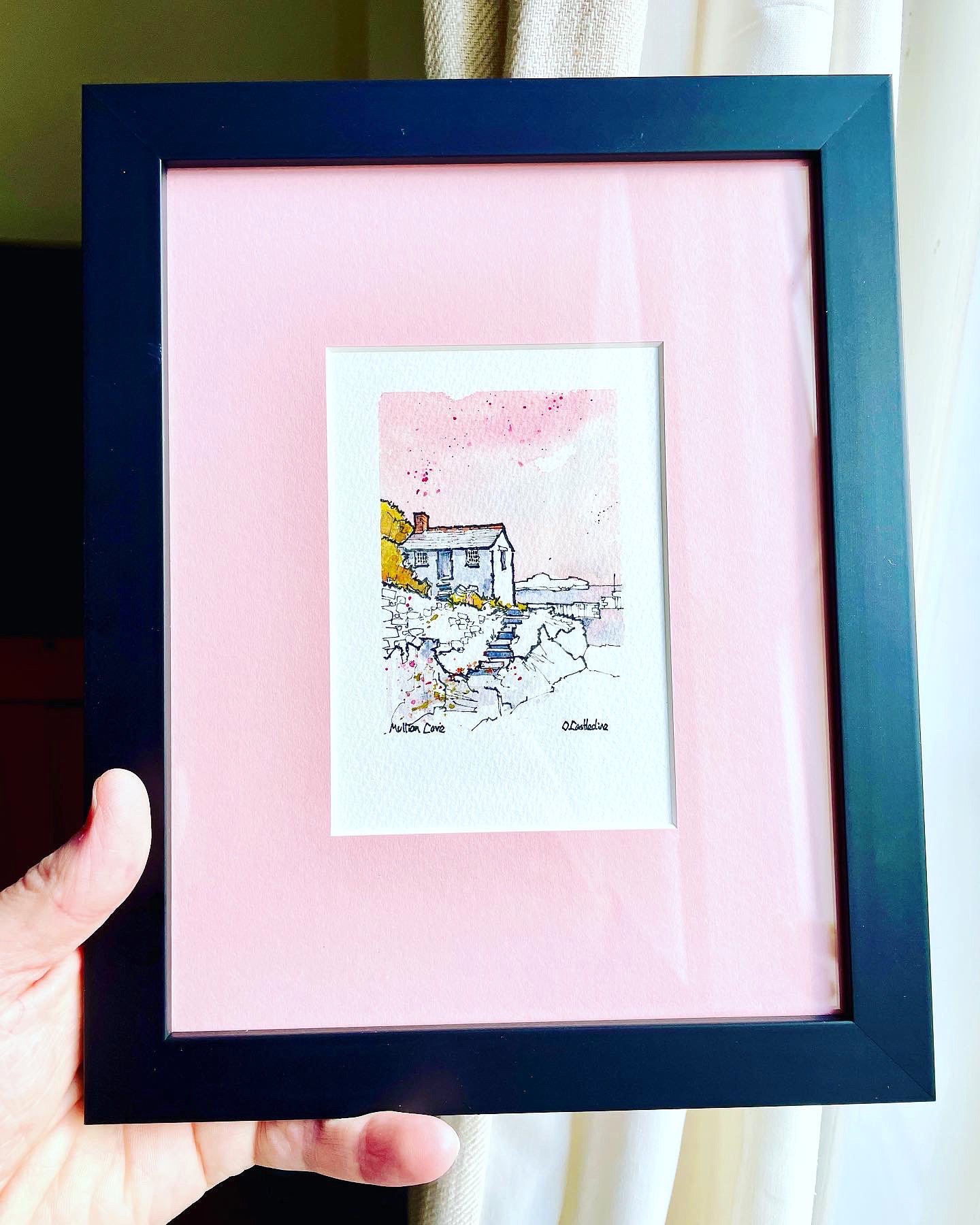 Mullion in Pink - Framed Original Art