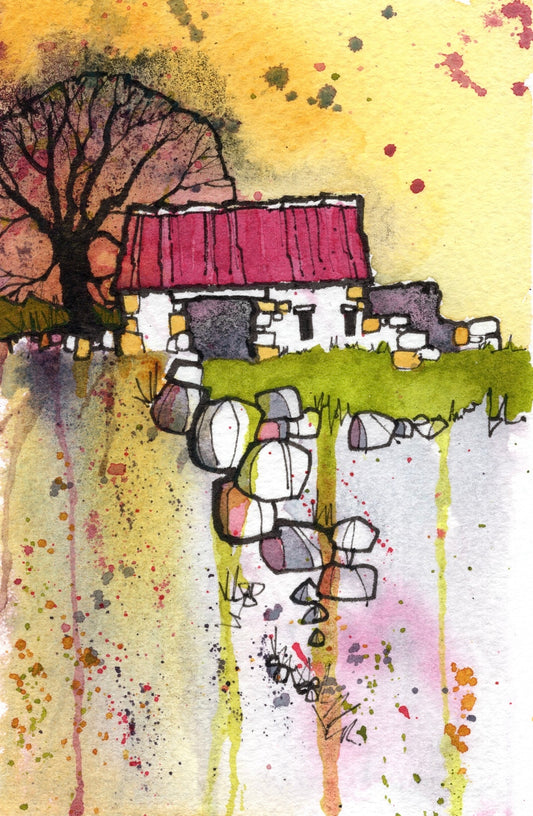 Emsworthy Barn Dartmoor - Fine Art Print unmounted