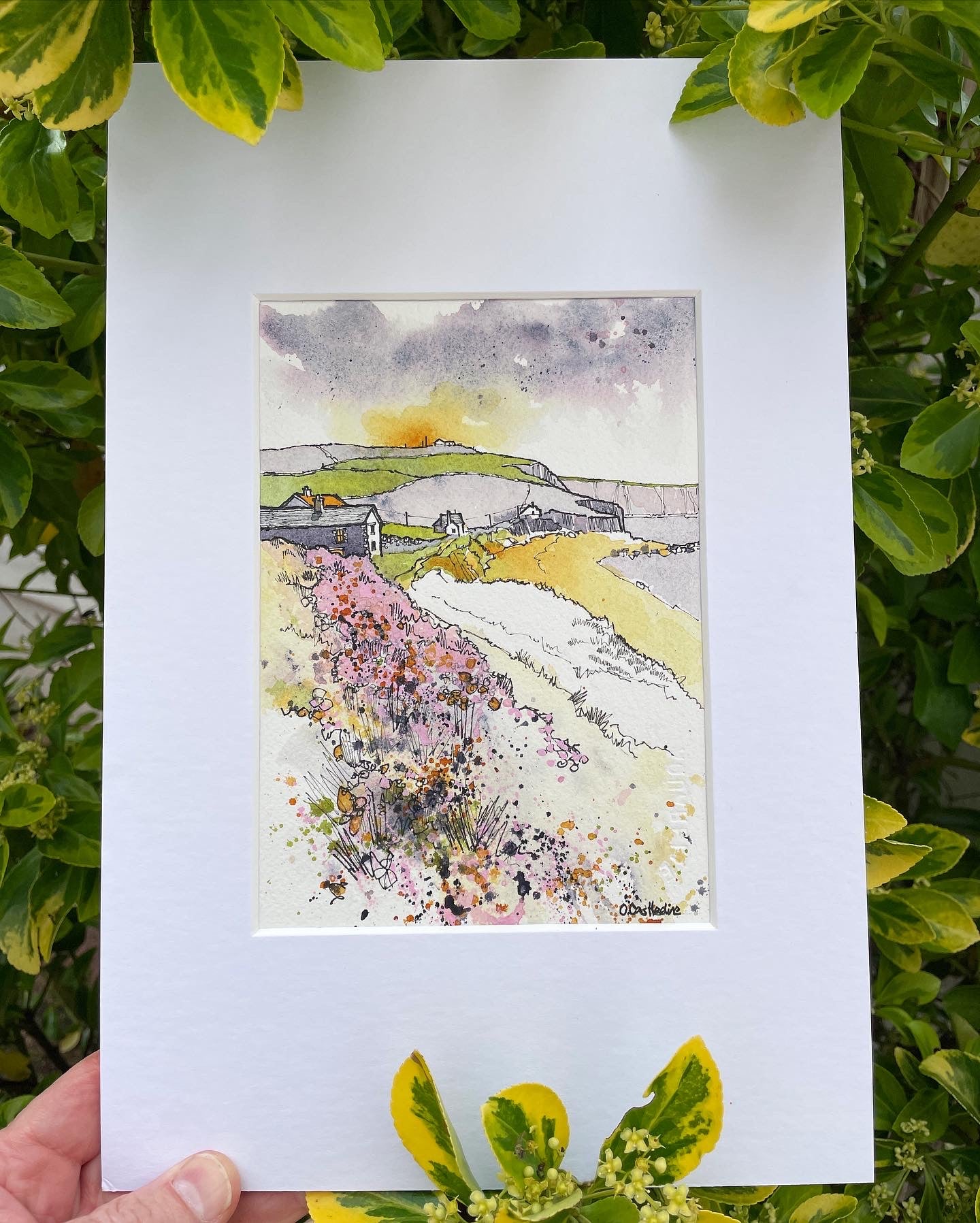 Evening, Gunwalloe - A5 Original Mounted