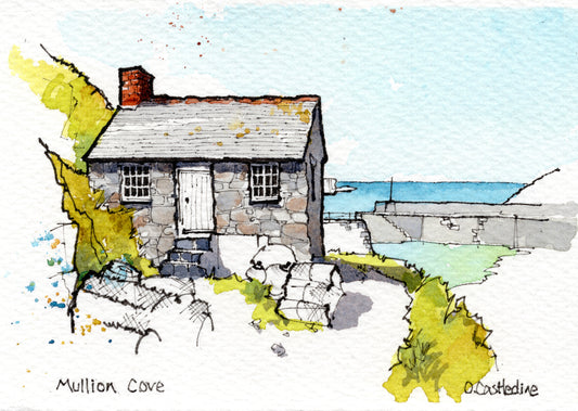 Cornwall, Net Loft, Mullion - Mounted A6 Original Art