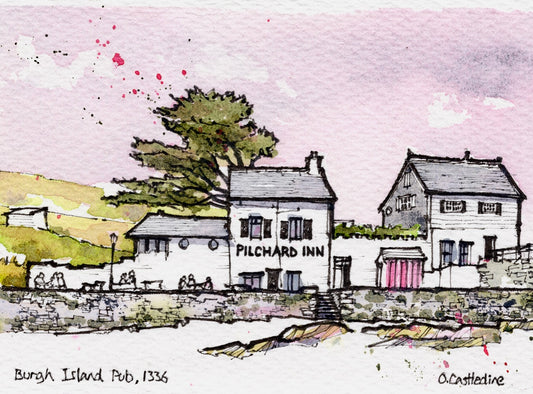 Pilchard Inn - Original Art A7 Mounted 9 x 7’’