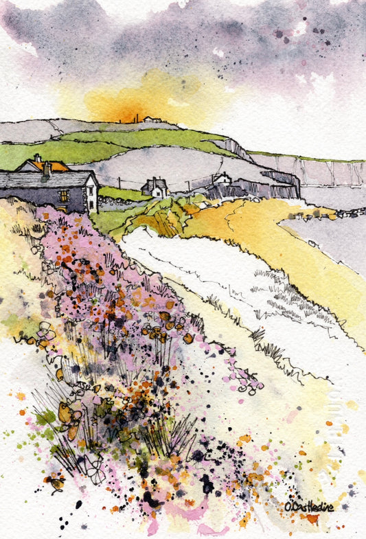 Evening, Gunwalloe - A5 Original Mounted