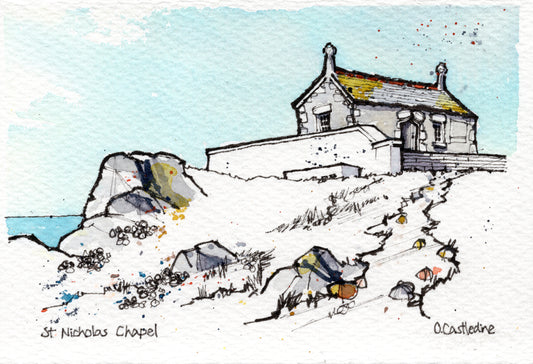 St Nicholas Chapel St Ives A6 Original Art