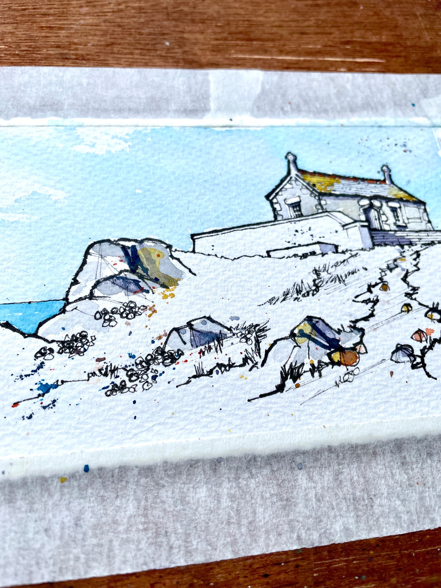 St Nicholas Chapel St Ives A6 Original Art