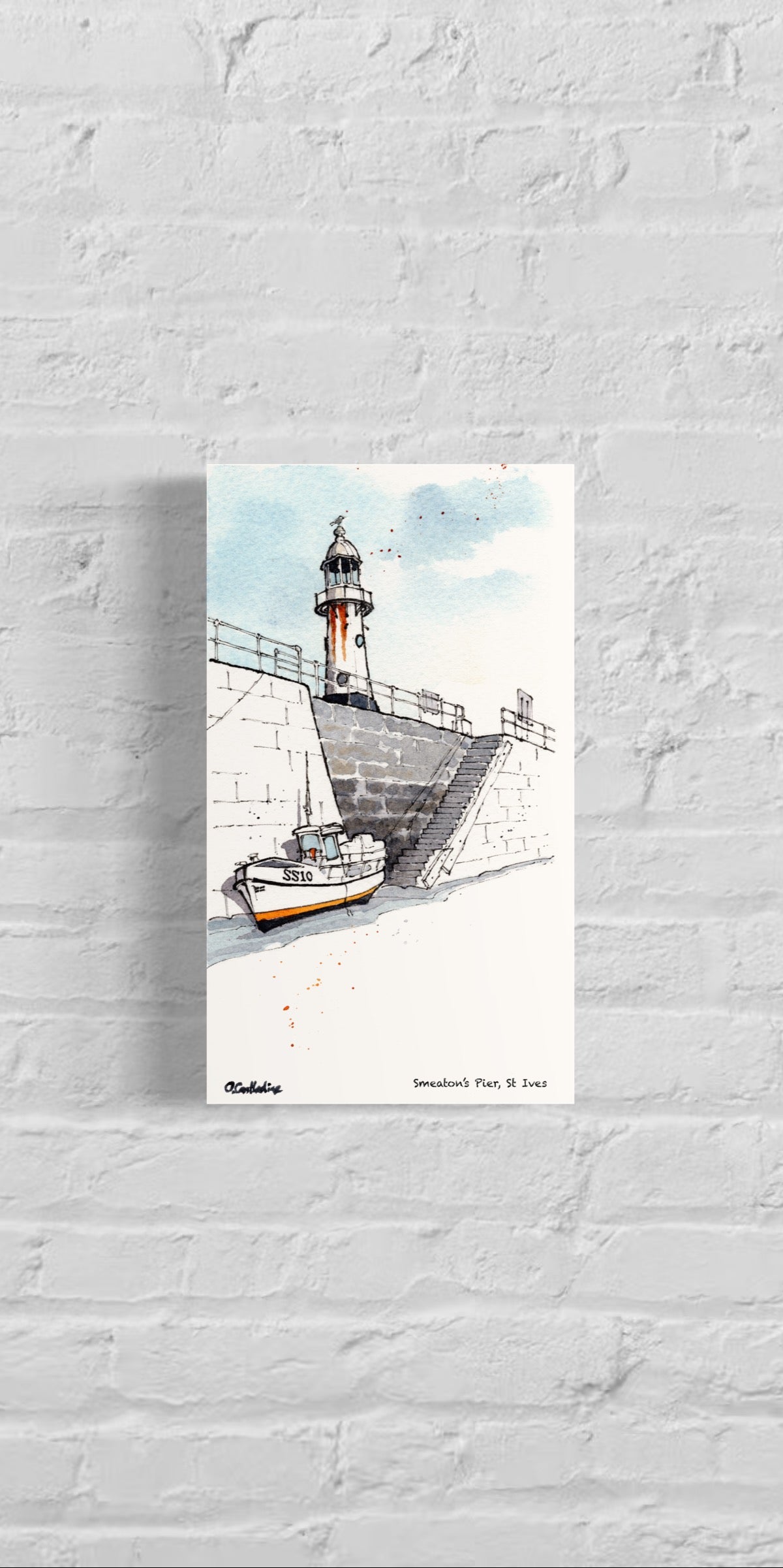 Smeaton’s Pier St Ives - Mounted Print