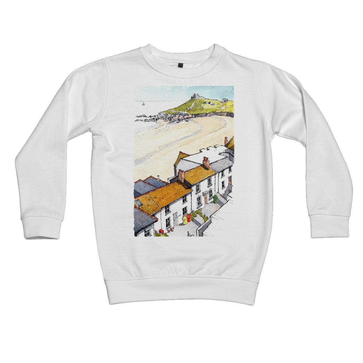 Porthmeor Beach St Ives Viewed From The Tate Kids Sweatshirt