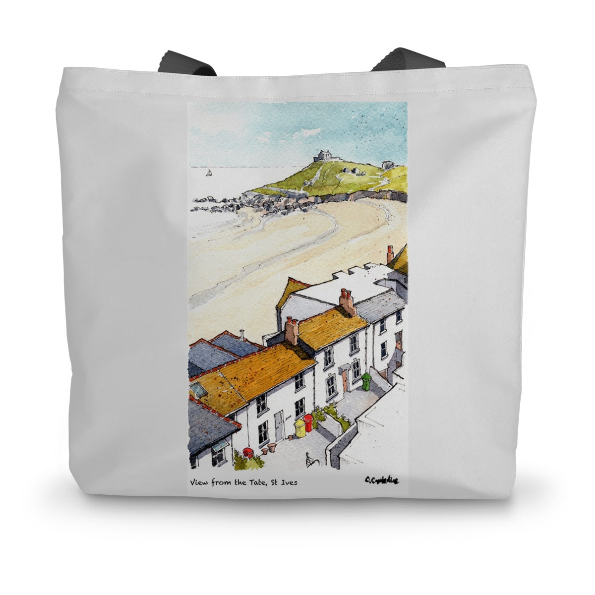 Porthmeor Beach St Ives Viewed From The Tate Canvas Tote Bag