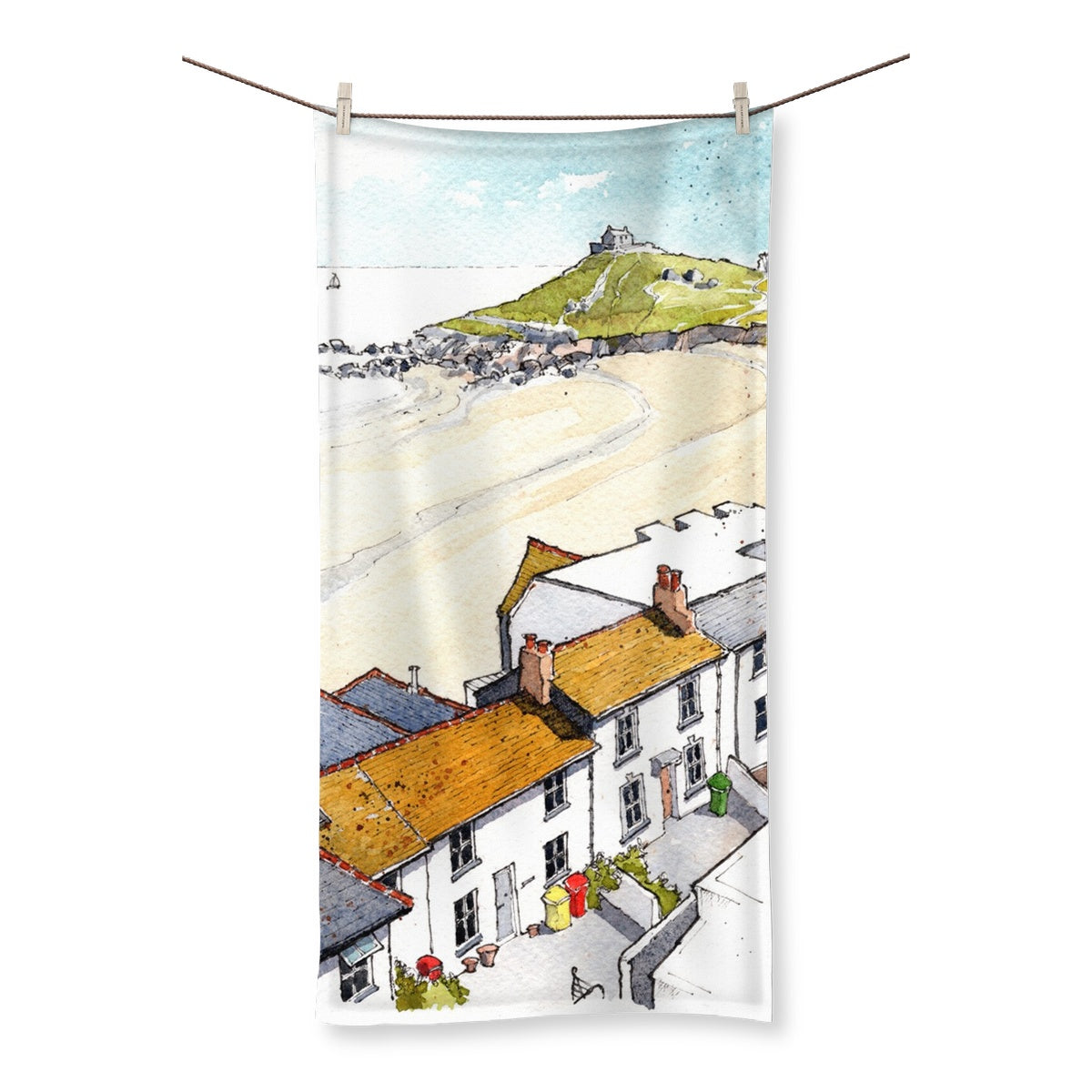 Porthmeor Beach St Ives Viewed From The Tate Towel