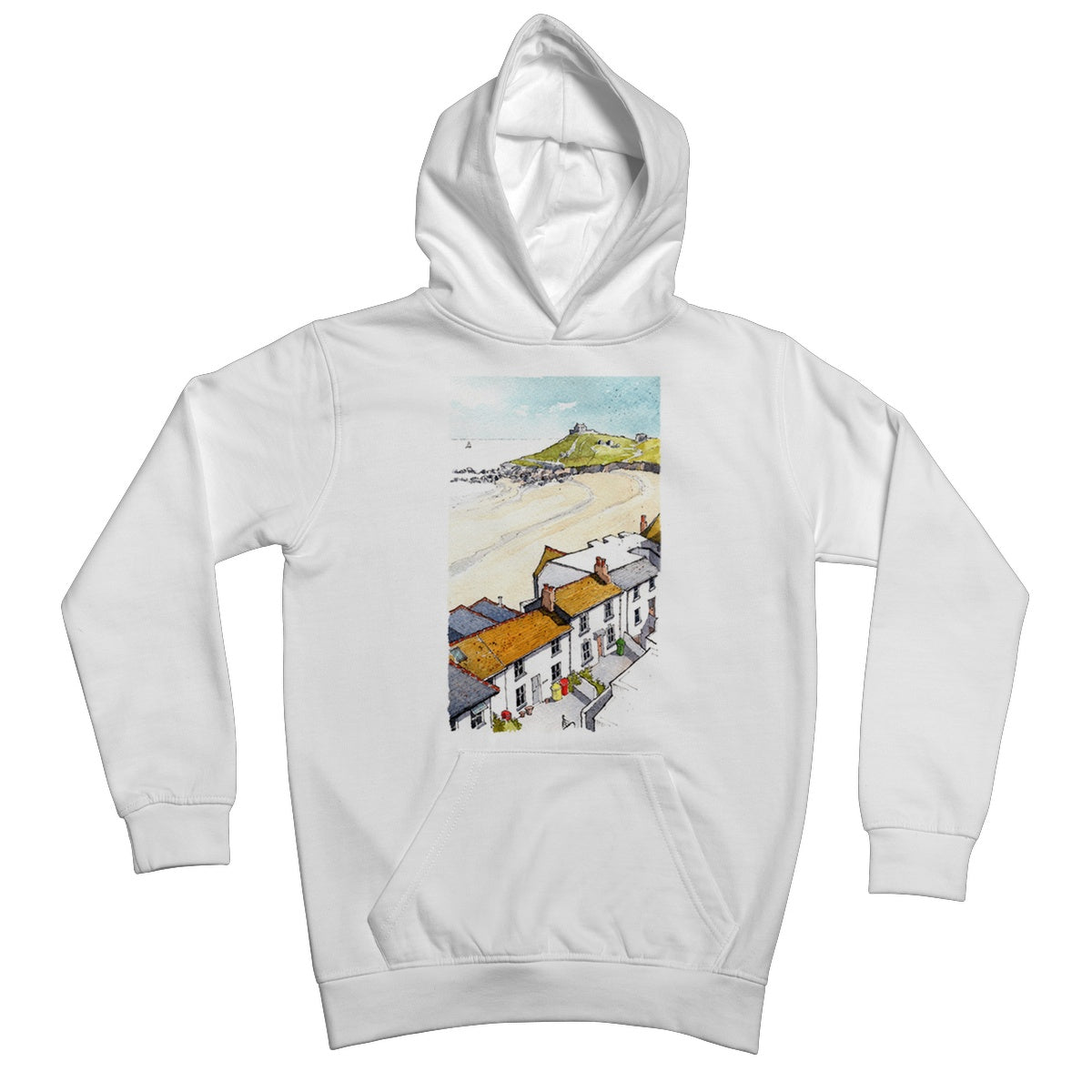 Porthmeor Beach St Ives Viewed From The Tate Kids Hoodie